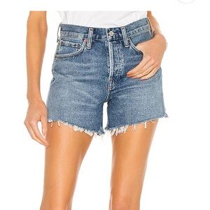 Agolde Parker Long Vintage Loose Shorts Skywave Wash Sz 29 100 Organic Cotton